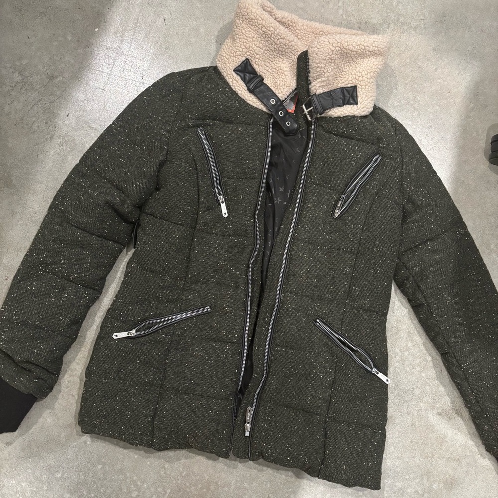 Circus Sam Edelman quilted aviator army green coat
